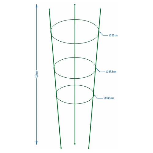 Sostegno ad anelli per piante, 3 anelli, 1,2 m - 2