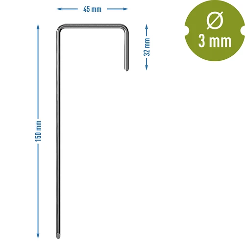 Spilli per tessuto non tessuto, in acciaio tipo L - 100 pezzi - 7