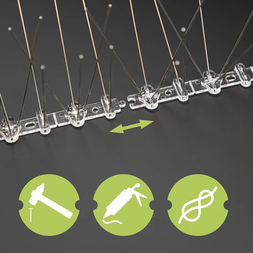 Spuntoni anti-uccelli su listello in plastica, 10 pz. - 7