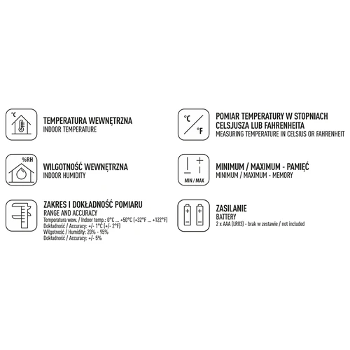 Stacja pogodowa – elektroniczna, bezprzewodowa, czarna - 6