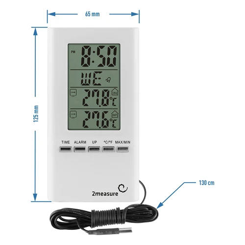 Stacja pogodowa – elektroniczna, sonda, biała - 3