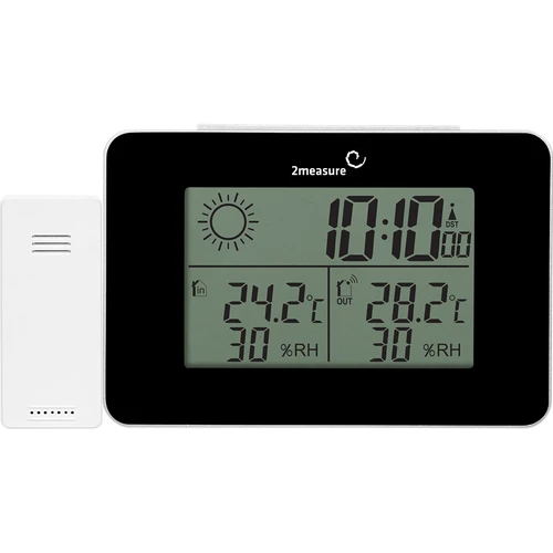 Stacja pogodowa RCC – elektroniczna, bezprzewodowa, podświetlana czujnik, czarna - 6