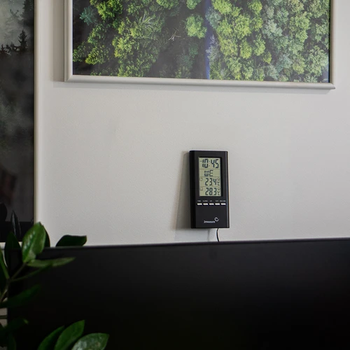 Stazione meteo elettronica con sonda, nera - 6