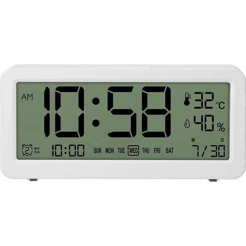 Stazione meteo elettronica Soens - bianca, con orologio e calendario - 2