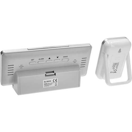 Stazione meteo RCC, DCF – elettronica, senza fili, con sensore retroilluminato, bianca - 4