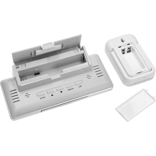 Stazione meteo RCC, DCF – elettronica, senza fili, con sensore retroilluminato, bianca - 5