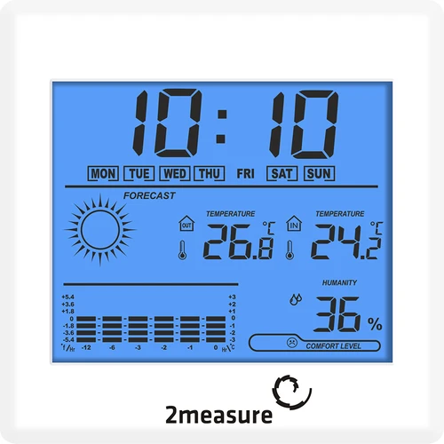 Stazione meteorologica – elettronica, retroilluminata, sonda, bianca - 2