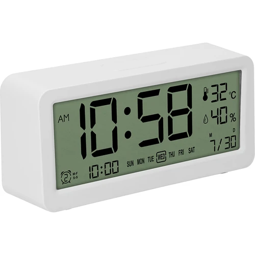 Stazione meteorologica elettronica Soens - bianca, con orologio e calendario