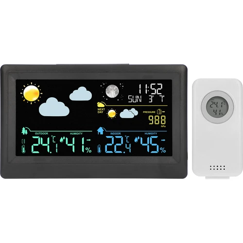 Stazione meteorologica elettronica – wireless, con sensore, nera - 2