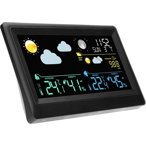 Stazione meteorologica elettronica – wireless, con sensore, nera - 3