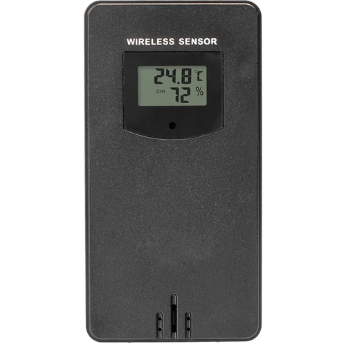 Stazione meteorologica RCC, DCF – elettronica, retroilluminata, wireless, sensore, nera - 8