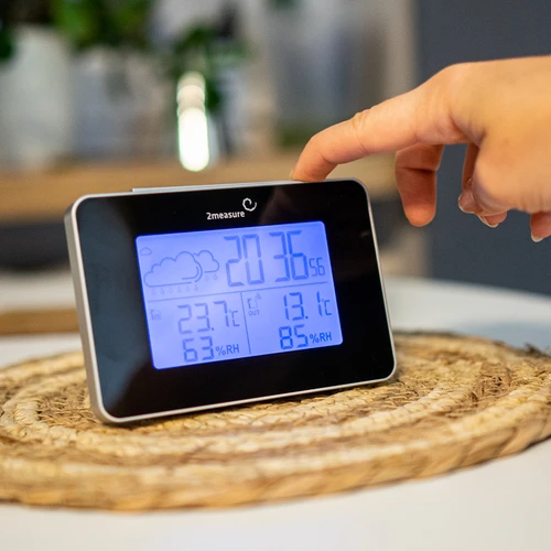 Stazione meteorologica RCC – elettronica, wireless, sensore retroilluminato, nera - 14