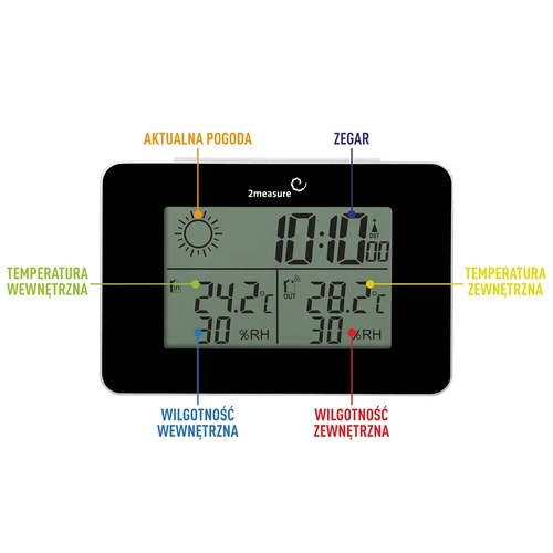 Stazione meteorologica RCC – elettronica, wireless, sensore retroilluminato, nera - 10