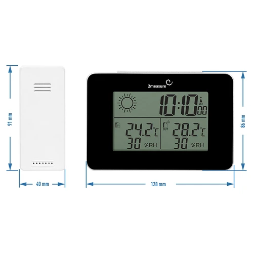 Stazione meteorologica RCC – elettronica, wireless, sensore retroilluminato, nera - 12