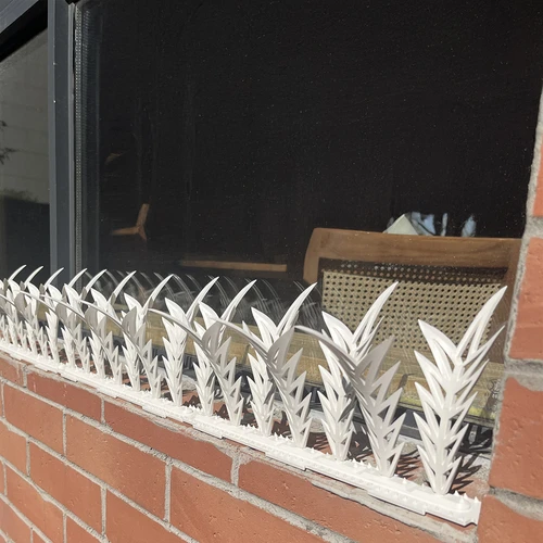 Strisce con punte dissuasorie per uccelli, decorative, bianche - in materiale plastico, 6 pezzi - 11