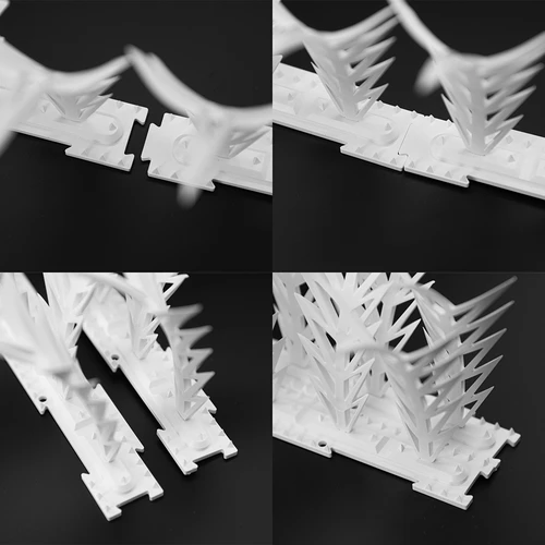 Strisce con punte dissuasorie per uccelli, decorative, bianche - in materiale plastico, 6 pezzi - 5