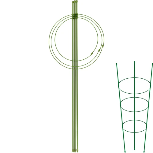 Supporto ad anelli per piante, 3 anelli, 0,7 m