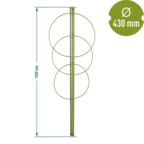 Supporto ad anello per piante 3 anelli 1,5m - 2
