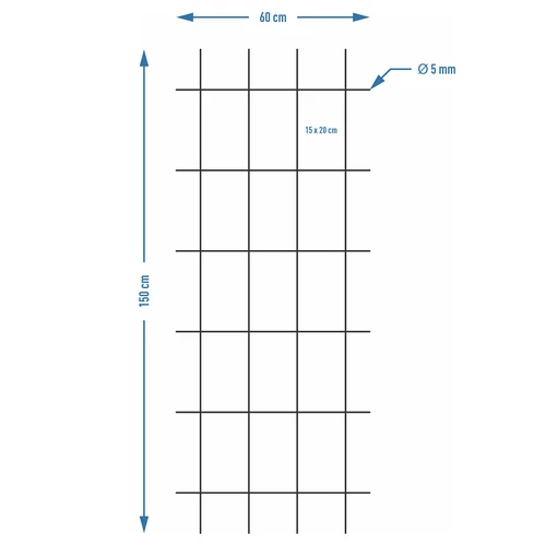 Supporto per piante - graticcio (150cm x 60cm) - 3 pezzi - 7