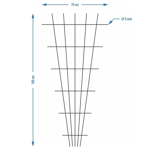 Supporto per piante - graticcio da giardino rastremato 150 x 75cm - 7