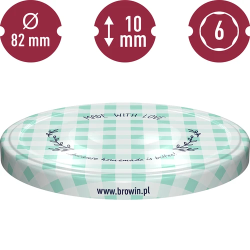 Tappi a vite Ø 82 mm (6 tacche) a quadretti - 10 pz - 10