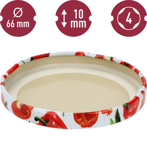 Tappi fi 66/4 con disegni di peperoni - 10 pz. - 4