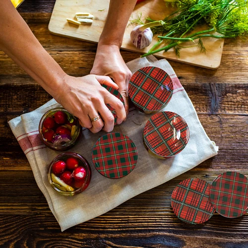 Tappi Ø82/6 tartan scozzese mix, 10 pz. - 7