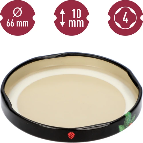 Tappi twist-off Ø 66/4 con frutta su sfondo nero - 10 pz - 4