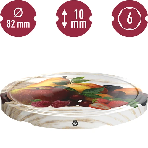 Tappo fi 82/6 frutta su sfondo bianco - 10 pezzi - 3