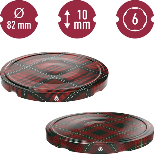 Tappo fi82/6 scozzese a quadretti mix, 10 pezzi - 2