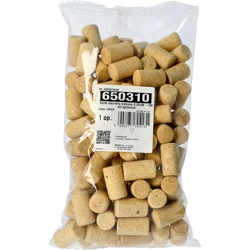 Tappo naturale cilindrico d.22x38 -100 pz. agglomerato - 2