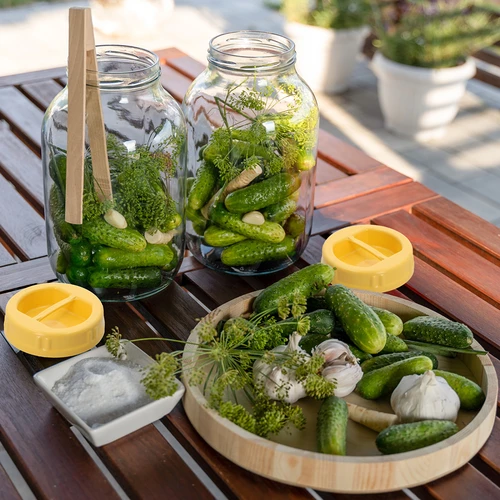 Tappo TO Ø100 mm giallo, in plastica, con maniglia, per vasetti in vetro - 4