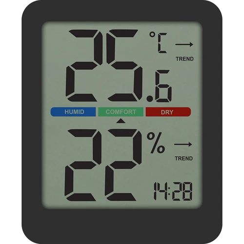 Termometr elektroniczny pokojowy, czarny - 2