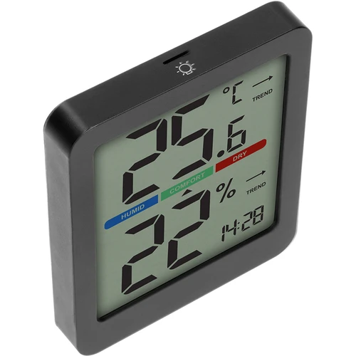 Termometr elektroniczny pokojowy, czarny - 4