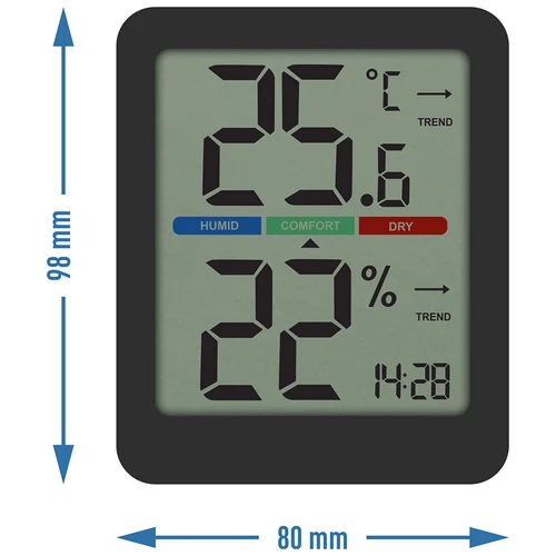 Termometr elektroniczny pokojowy, czarny - 9
