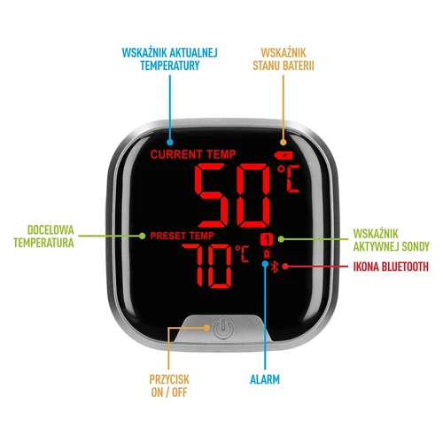 Termometr kuchenny z Bluetooth, 2 sondy - 7