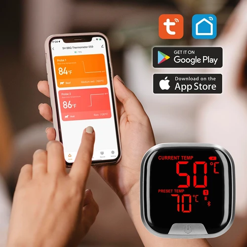 Termometr kuchenny z Bluetooth, 2 sondy - 14