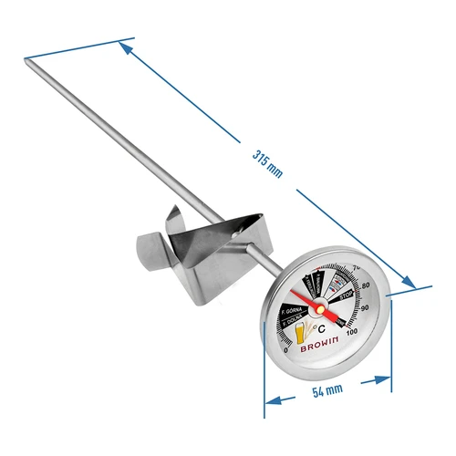 Termometr piwowarski (0°C do +100°C) 31,5cm - 3