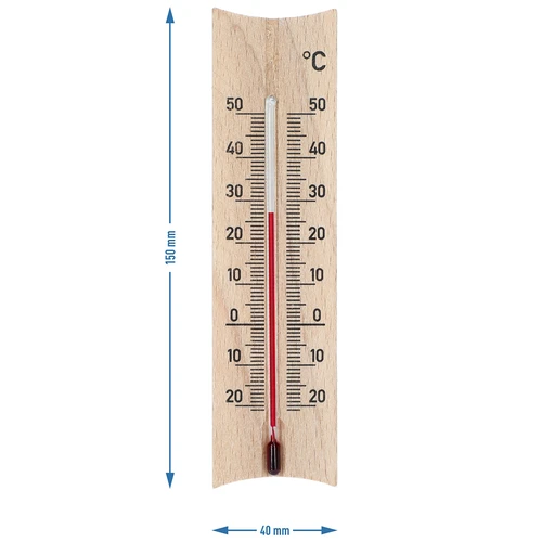 Termometr pokojowy drewniany (-20 do +50°C), 15 cm, mix - 6