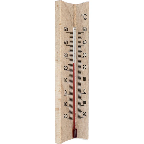 Termometr pokojowy drewniany (-20 do +50°C), jasny brąz, 15 cm - 2