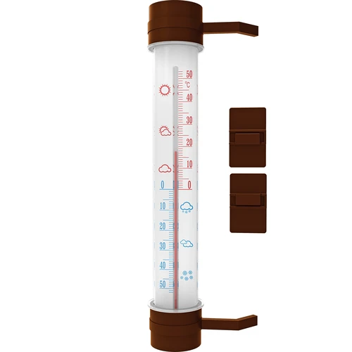 Termometr zewnętrzny brązowy (-50°C do +50°C) 27cm