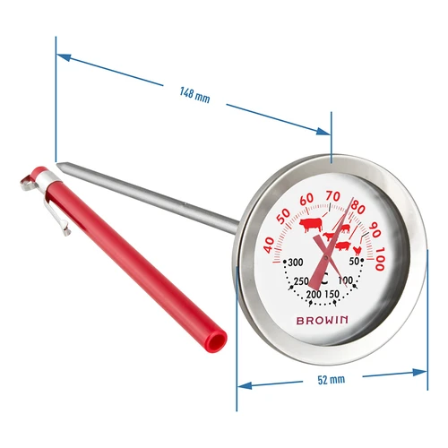 Termometro con doppia scala (30°C a 100°C) / (50°C a 300°C) 13,0cm - 3