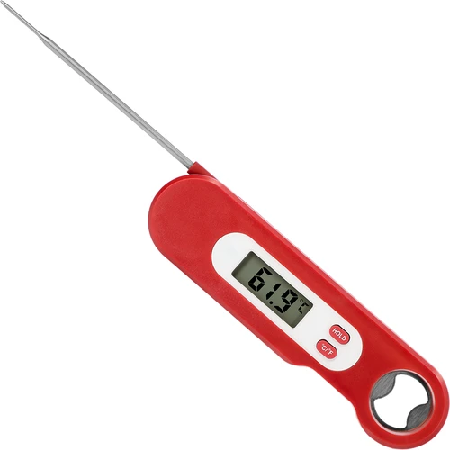 Termometro culinario elettronico con sonda pieghevole (-50/+300℃), rosso - 3