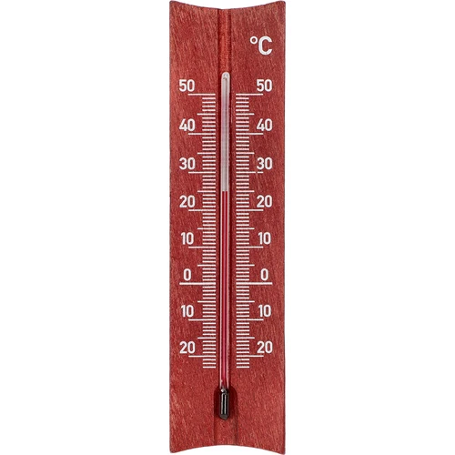 Termometro da camera in legno (-20 a +50°C), colore mogano, 15 cm  - 1 