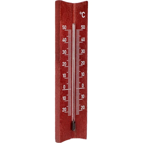 Termometro da camera in legno (-20 a +50°C), colore mogano, 15 cm - 2