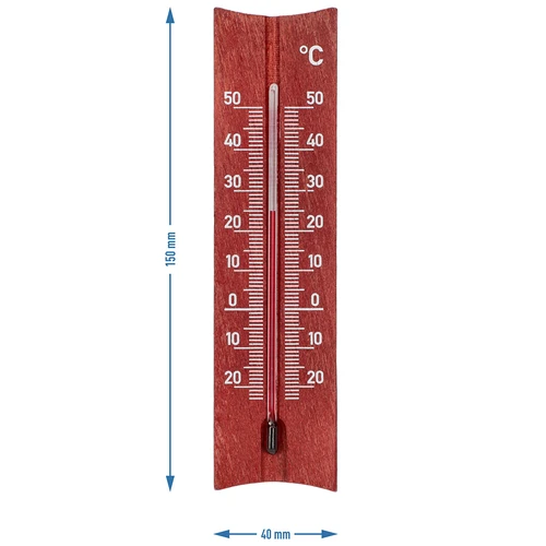 Termometro da camera in legno (-20 a +50°C), colore mogano, 15 cm - 5