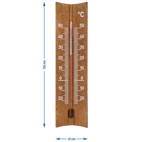 Termometro da camera in legno (-20 a +50°C), marrone scuro, 15cm - 5