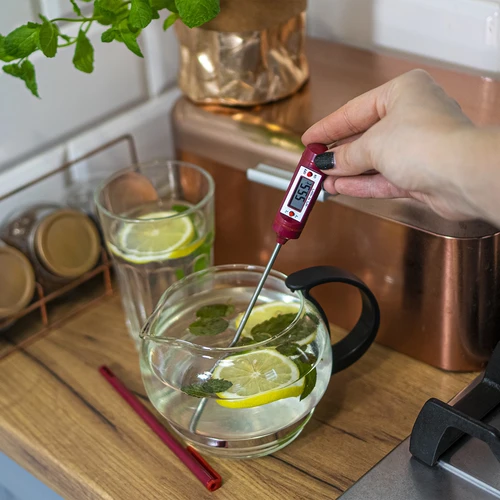 Termometro elettronico da cucina, LCD (da -20°C a +250°C), rosso - 7