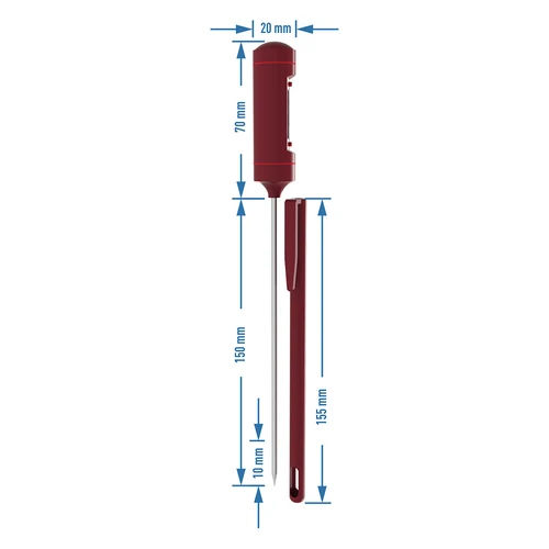 Termometro elettronico da cucina, LCD (da -20°C a +250°C), rosso - 5
