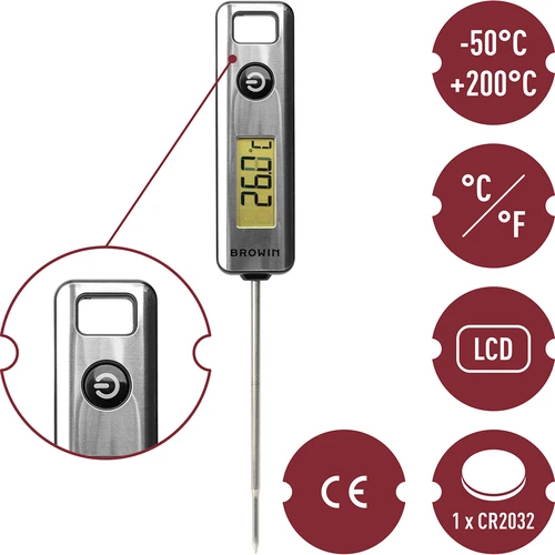 Termometro da cucina elettronico, LCD (-50°C a +200°C) - 5